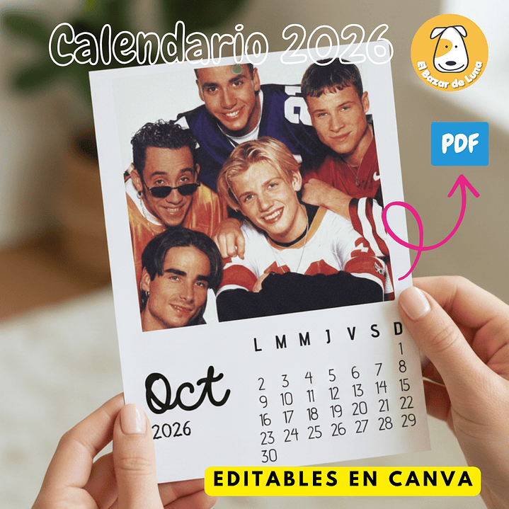 Calendario BSB 2026 Descargable y Editable/ formatos PDF & Plantilla Canva papelería creativa, planner, calendar, souvenirs, recuerdos Print 1