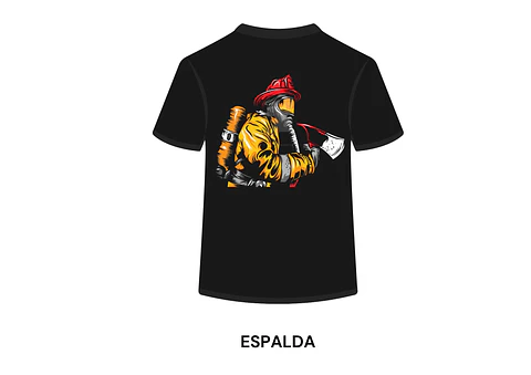 POLERA MANGA CORTA DISEÑO BOMBEROS