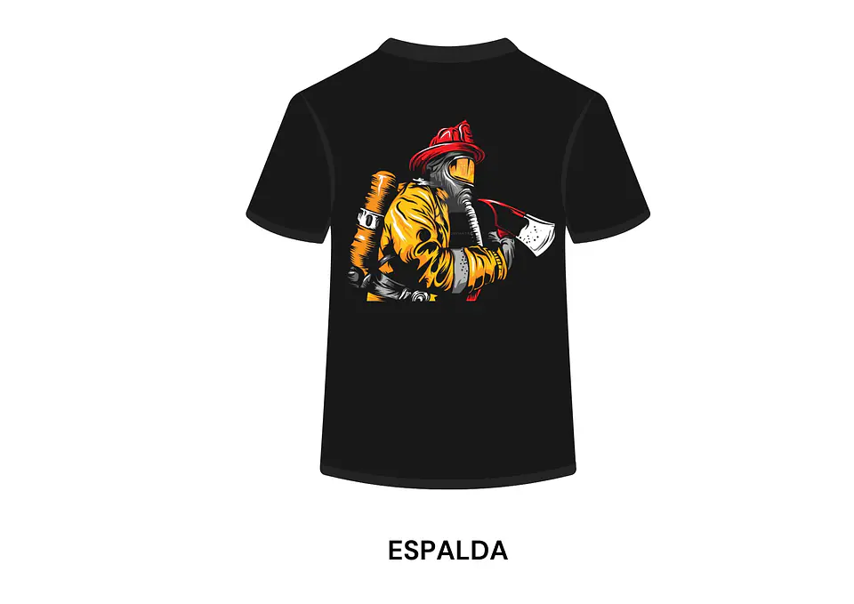 POLERA MANGA CORTA DISEÑO BOMBEROS 1