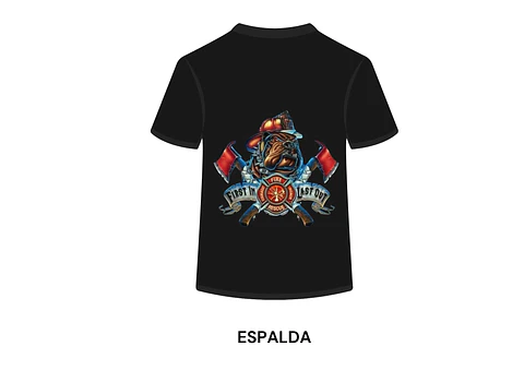 POLERA MANGA CORTA DISEÑO BOMBEROS