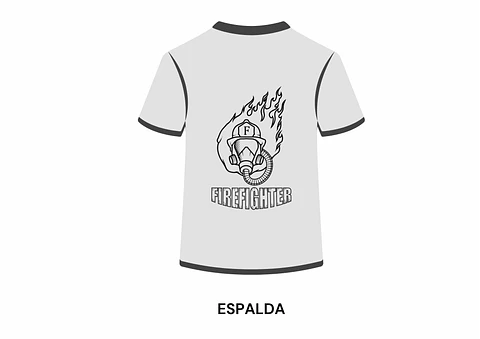 POLERA MANGA CORTA DISEÑO BOMBEROS