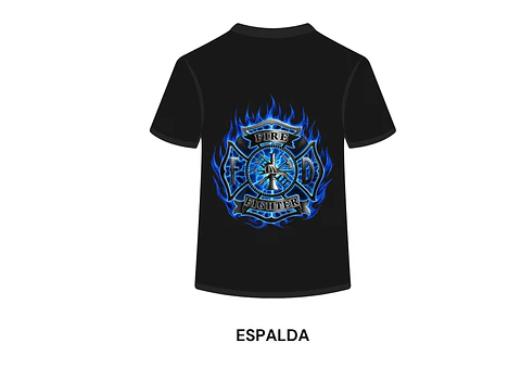 POLERA MANGA CORTA DISEÑO BOMBEROS