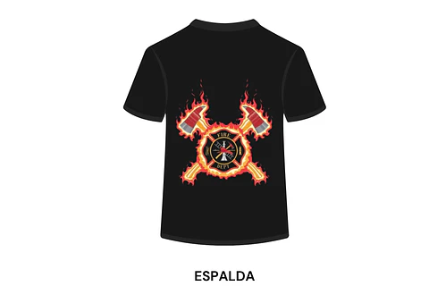 POLERA MANGA CORTA DISEÑO BOMBEROS