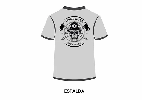 POLERA MANGA CORTA DISEÑO BOMBEROS