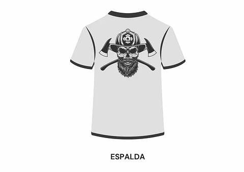 POLERA MANGA CORTA DISEÑO BOMBEROS