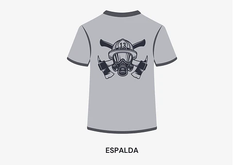 POLERA MANGA CORTA DISEÑO BOMBEROS