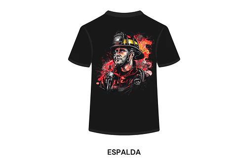POLERA MANGA CORTA DISEÑO BOMBEROS