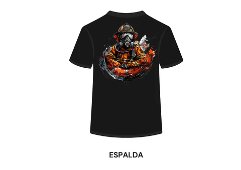 POLERA MANGA CORTA DISEÑO BOMBEROS