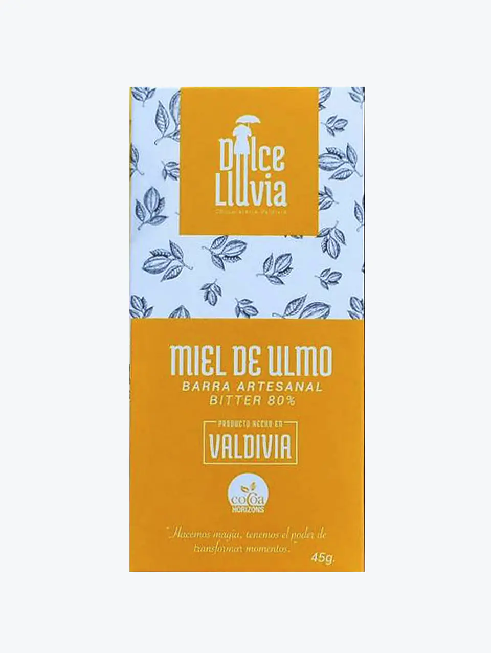 Miel de Ulmo - Barra Artesanal Chocolate Amargo 80% - Dulce Lluvia - 40g 1
