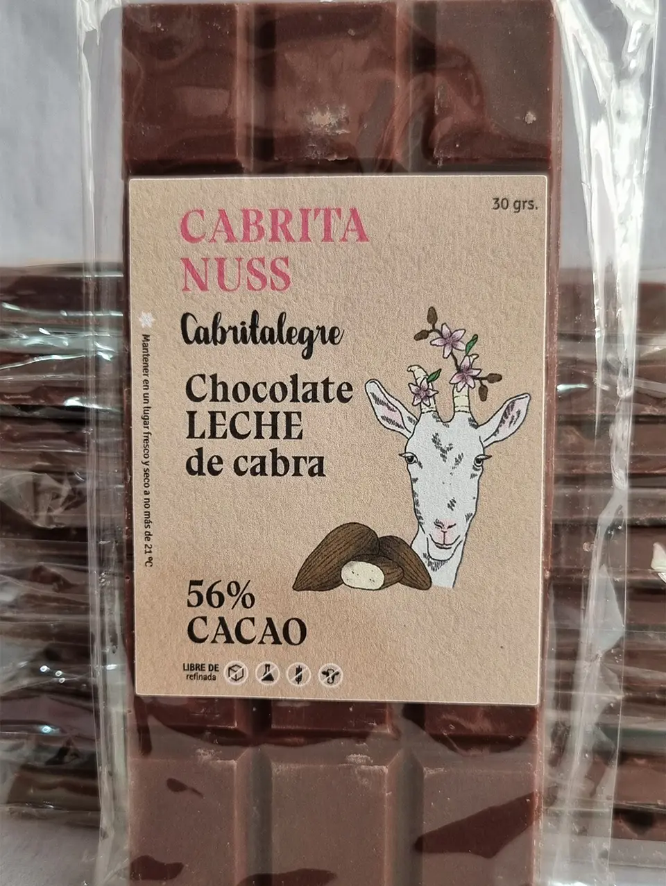 Chocolate de Leche de Cabra con Almendras - Cabrita Nuss - 30g 3