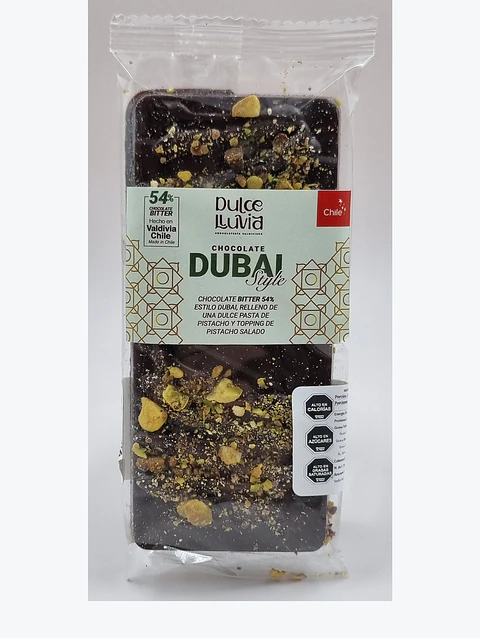 Chocolate Dubai Style - Barra Artesanal Chocolate Semi-Amargo 54% - Dulce Lluvia - 45g