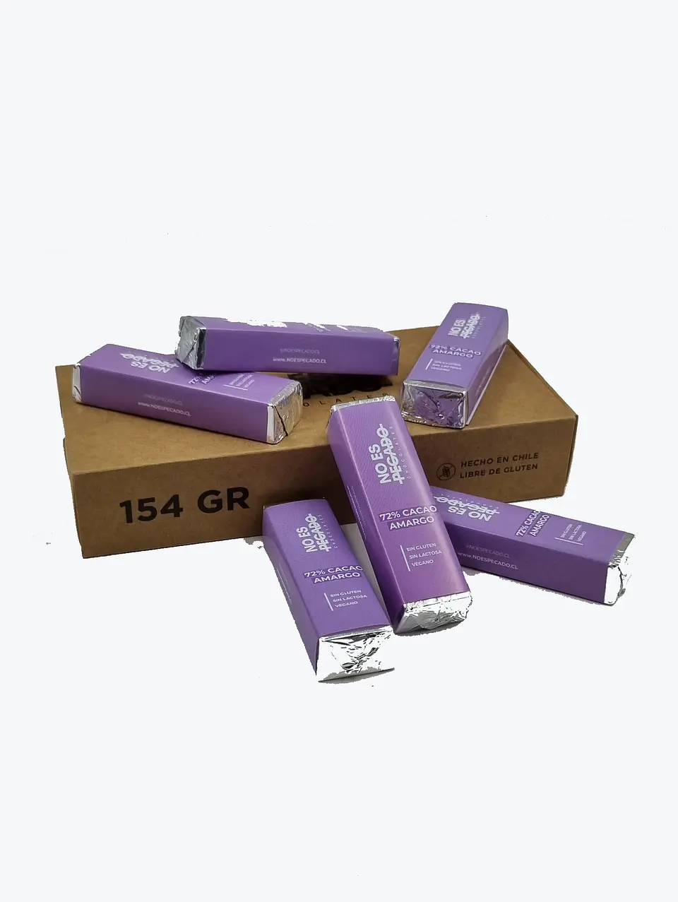 Caja de 7 Barritas de Chocolate Amargo 72% - No es Pecado - 154g 5