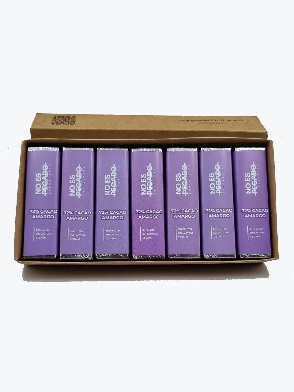 Caja de 7 Barritas de Chocolate Amargo 72% - No es Pecado - 154g 4
