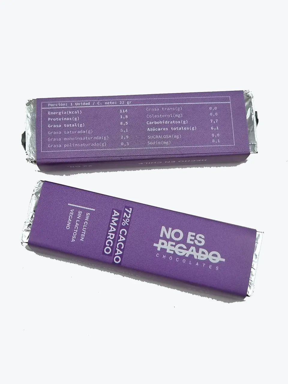 Caja de 7 Barritas de Chocolate Amargo 72% - No es Pecado - 154g 6