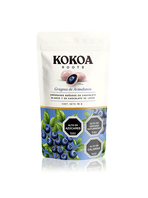 Grageas de Arándanos bañadas en Chocolate Blanco y Chocolate de Leche - Kokoa - 70g