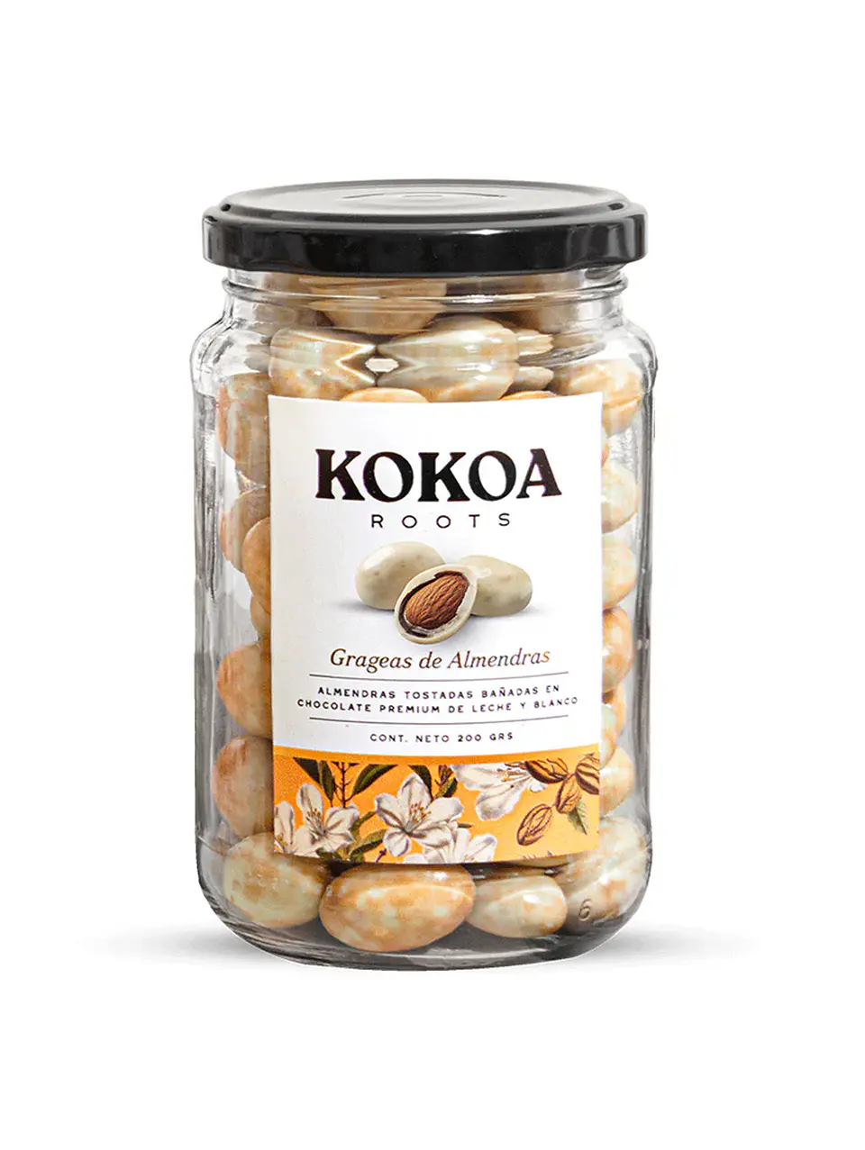 Grageas de Almendras tostadas bañadas en Chocolate Blanco y Chocolate de Leche - Kokoa - 200g 1