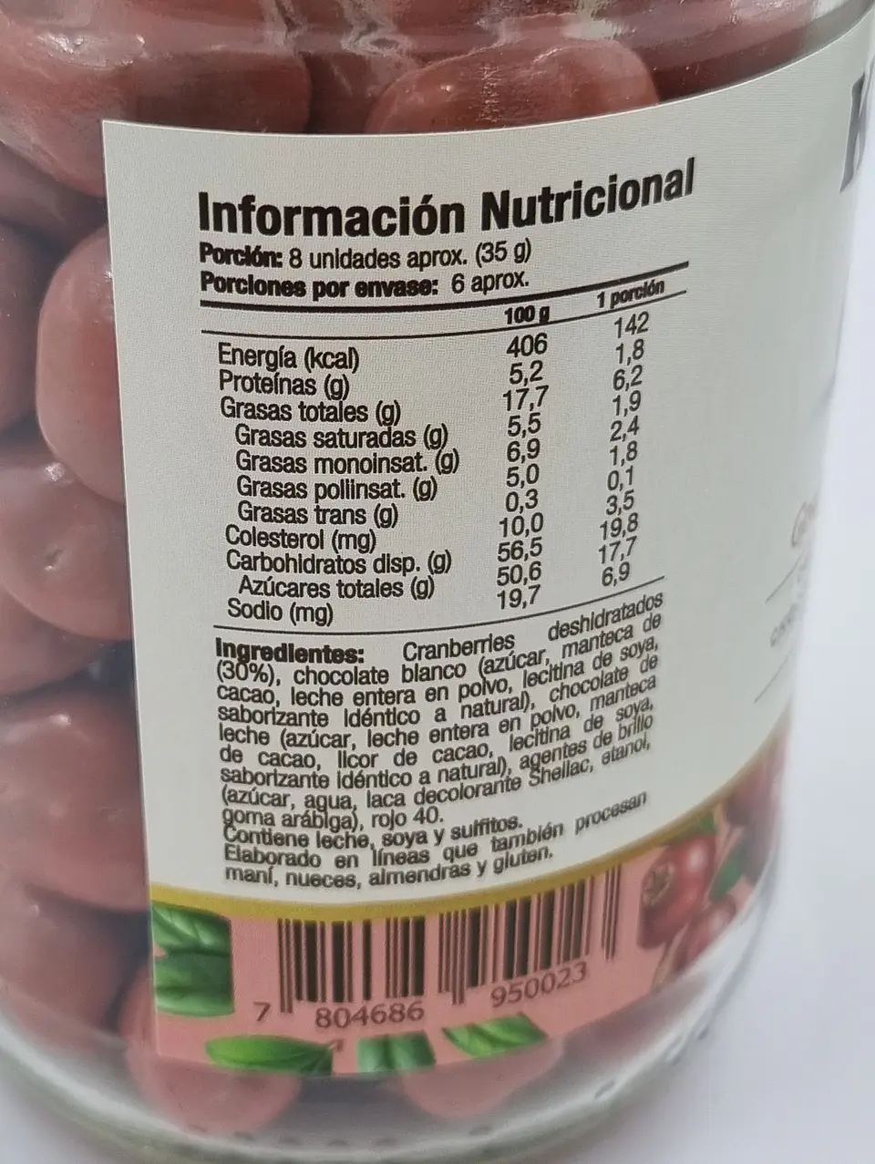 Grageas de Cranberries bañadas en Chocolate de Leche Rosado - Kokoa - 200g 2