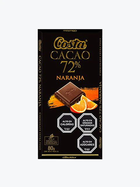 Barra de Chocolate Amargo & Naranja 72% - Costa - 80g