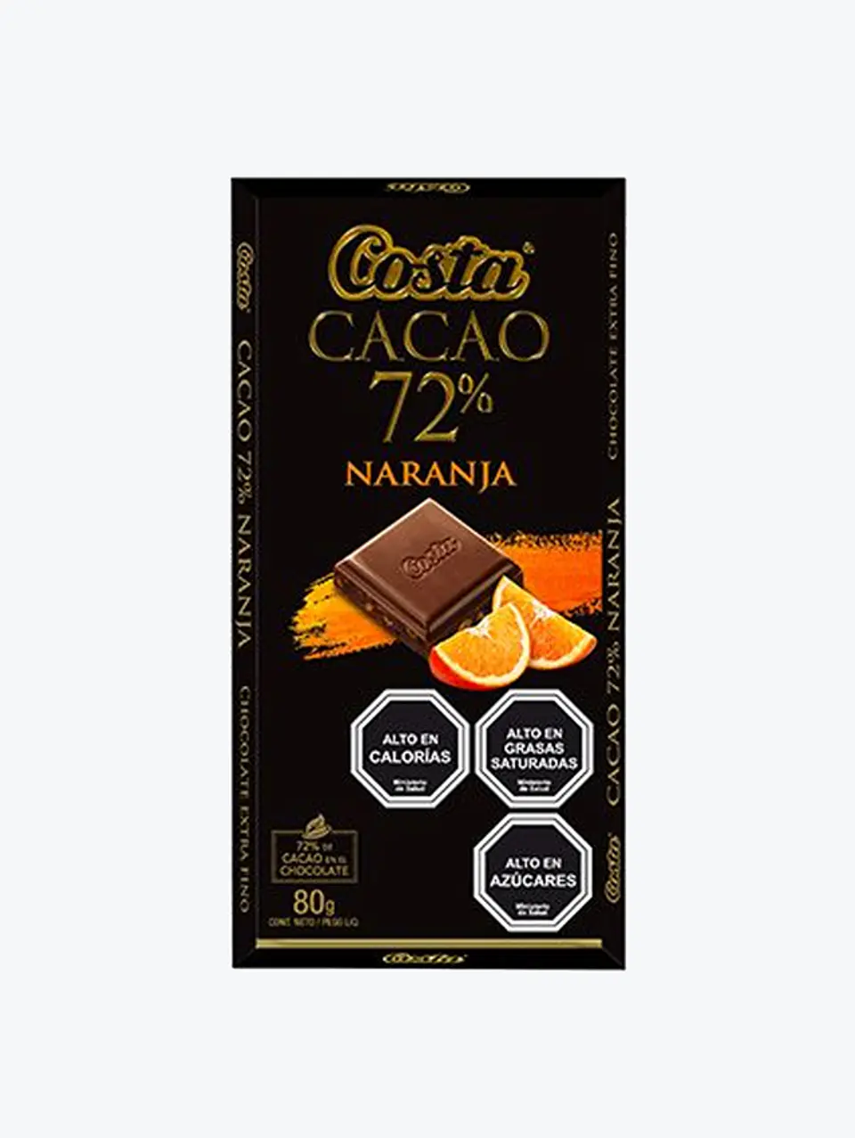Barra de Chocolate Amargo & Naranja 72% - Costa - 80g 1