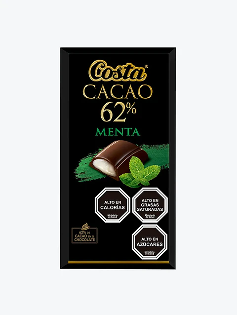 Barra de Chocolate Amargo & Menta 62% - Costa - 80g