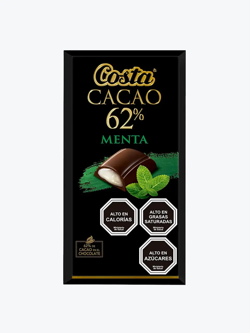 Barra de Chocolate Amargo & Menta 62% - Costa - 80g 1
