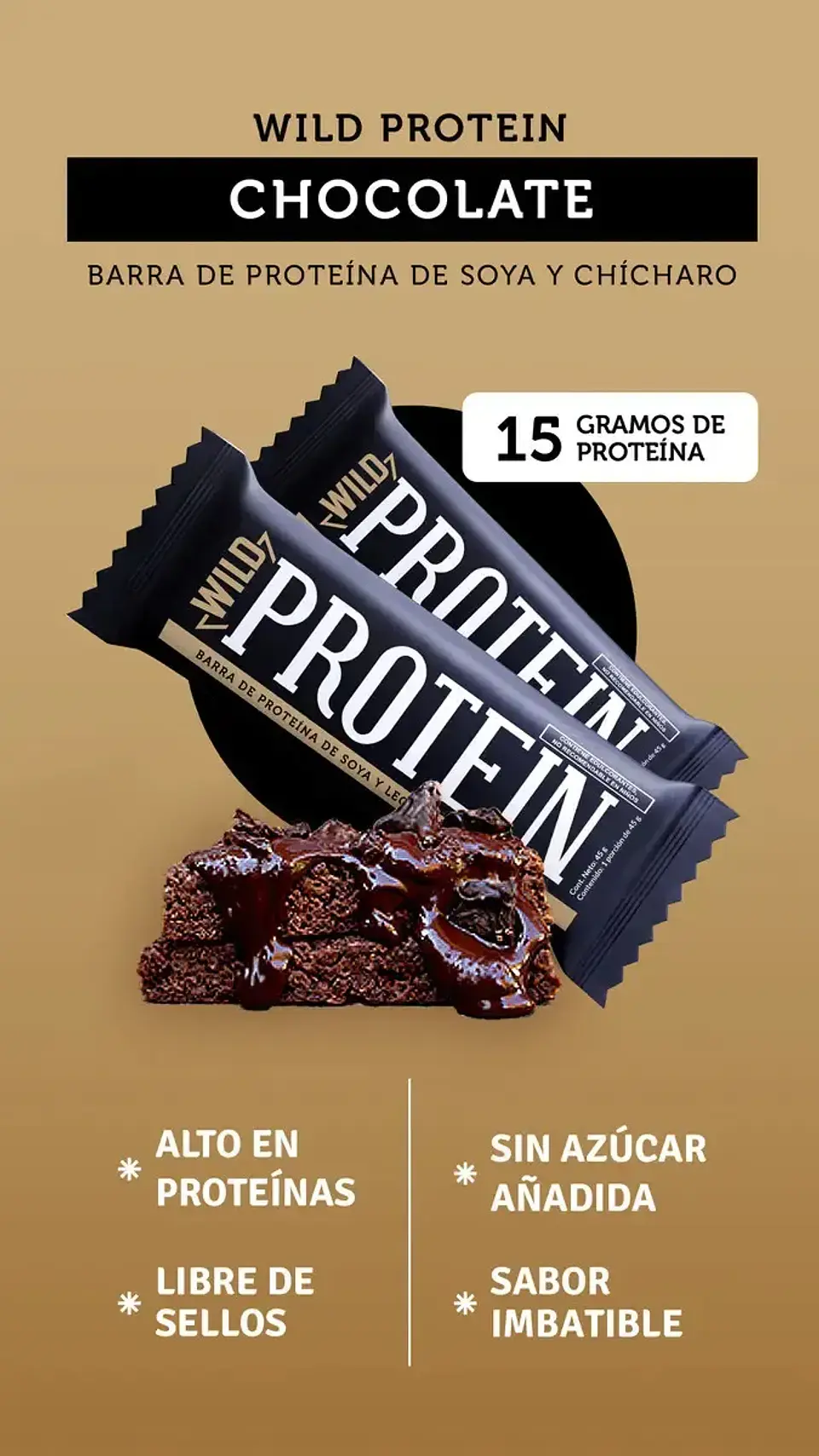 Barrita Wild Protein Chocolate - Caja de 16 unidades 3