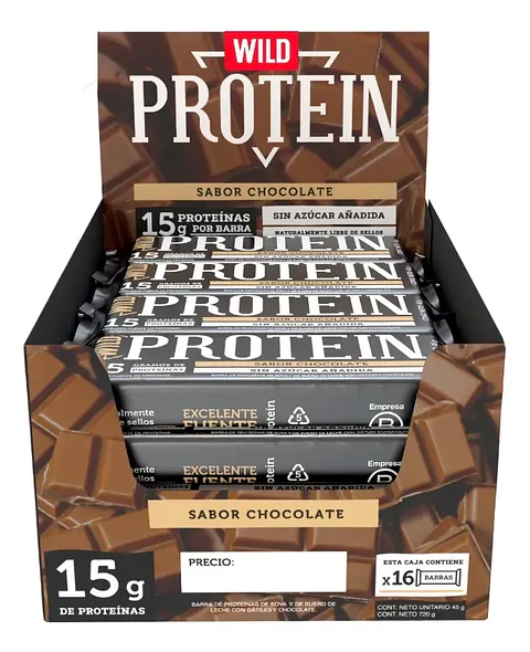 Barrita Wild Protein Chocolate - Caja de 16 unidades