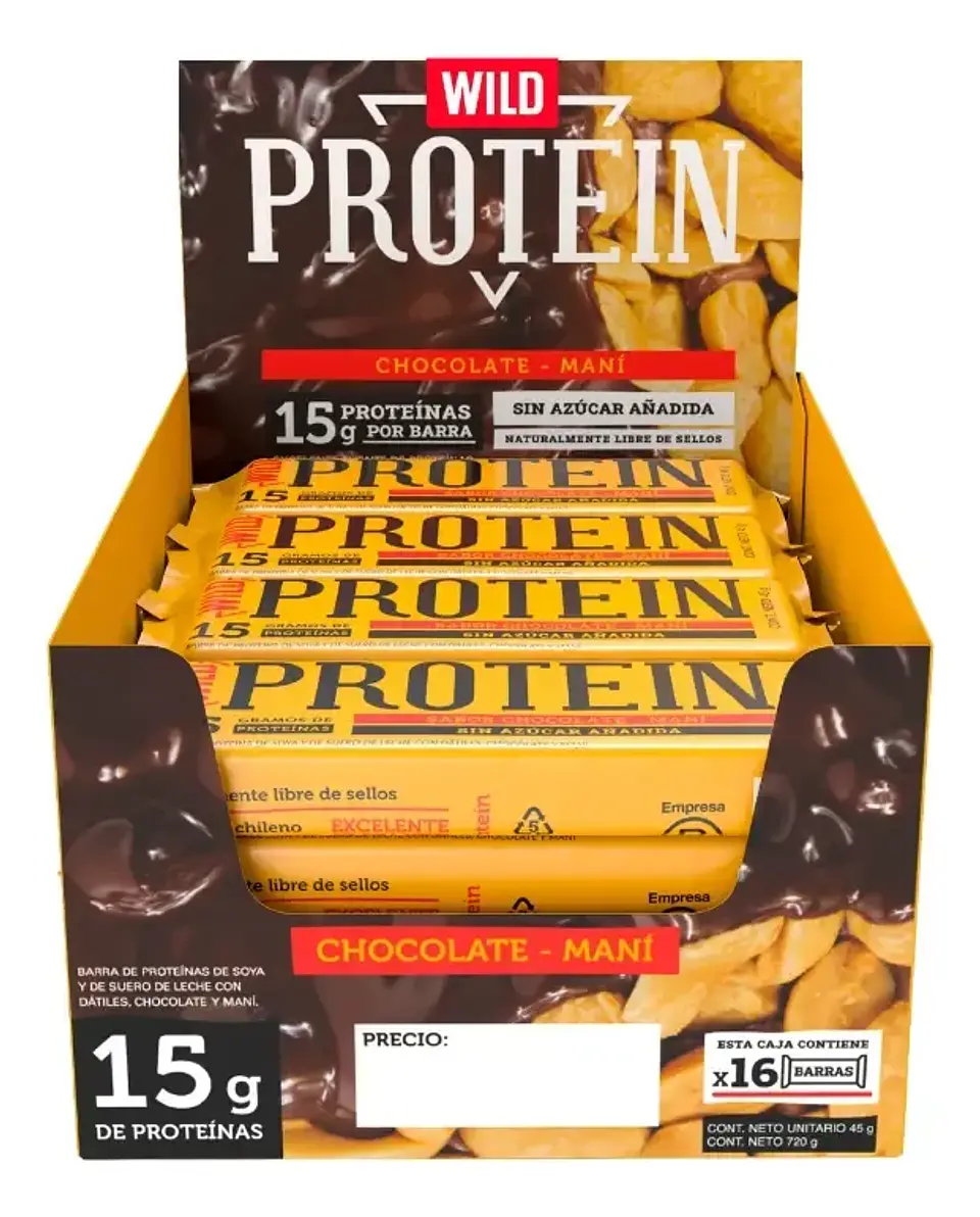 Barrita Wild Protein Maní - Caja de 16 unidades 1