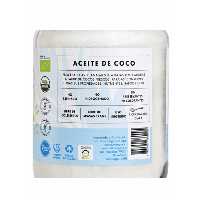 Aceite de Coco Orgánico 500 ml 