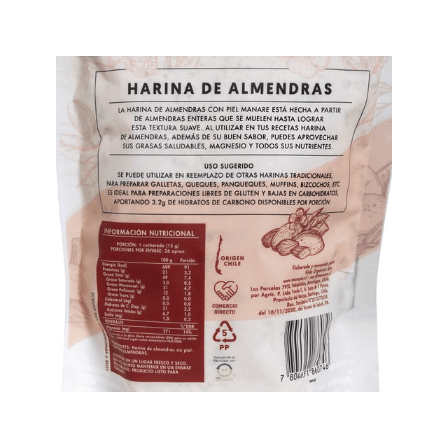 Harina de Almendras con piel 400g