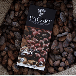 Barra de Chocolate 60% Cacao Orgánico Cereza 50g