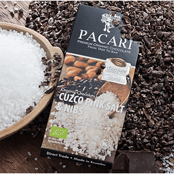 Barra de Chocolate 60% Cacao Orgánico Sal de Cuzco & Nibs 50g
