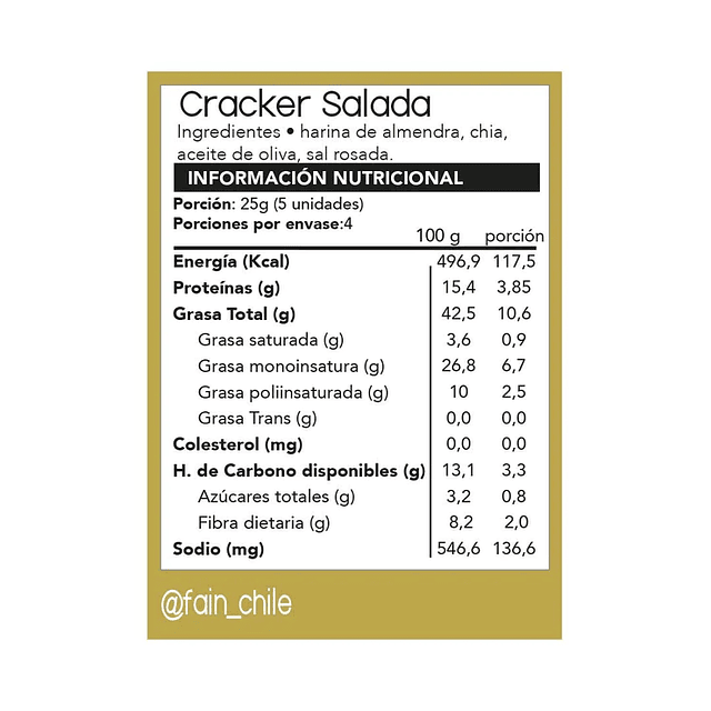 Cracker Salada Keto 150 grs.