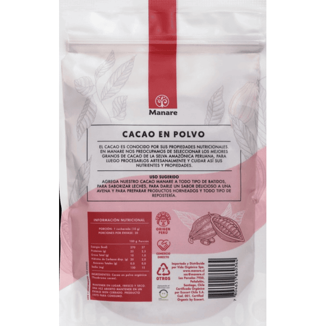 Cacao en polvo Orgánico 200g