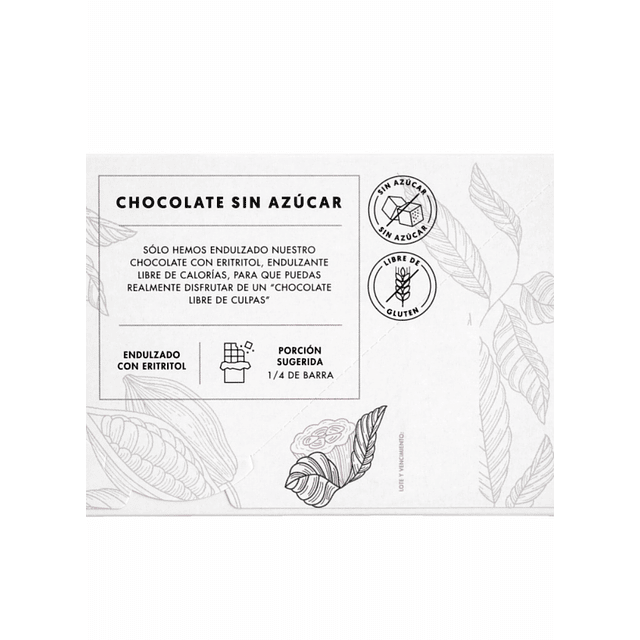 Chocolate SIN AZÚCAR 79% Cacao Orgánico 100g