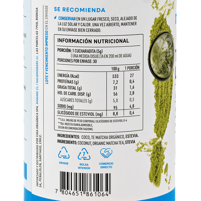 Té Matcha Latte 150g 