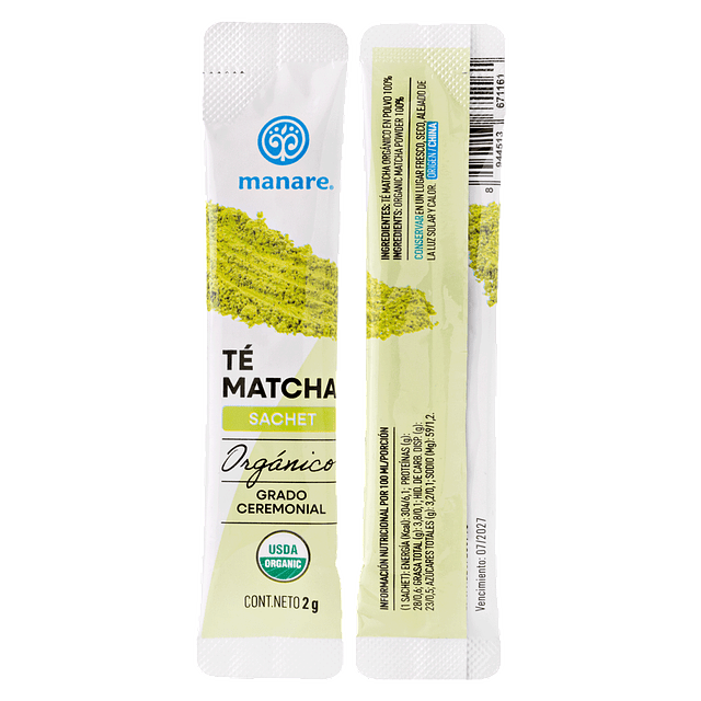 Té Matcha sachet orgánico 20un 