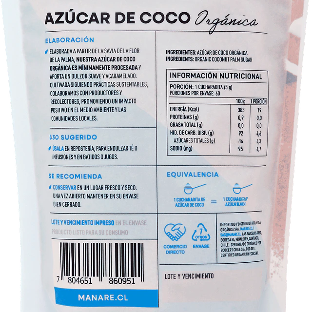 Azúcar de Coco Orgánica 300g