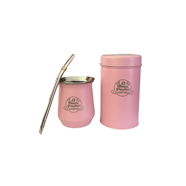 Set Matero Rosa Acero Inoxidable El Buen Pastor