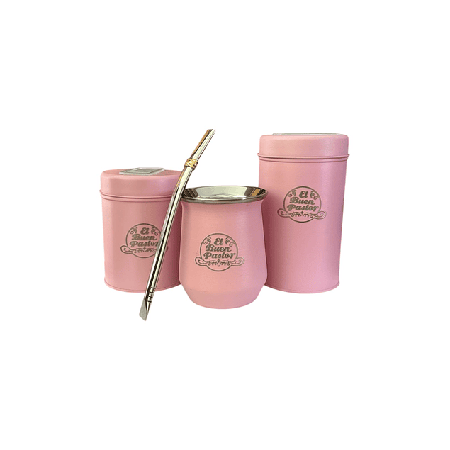 Set Matero Rosa Acero Inoxidable El Buen Pastor