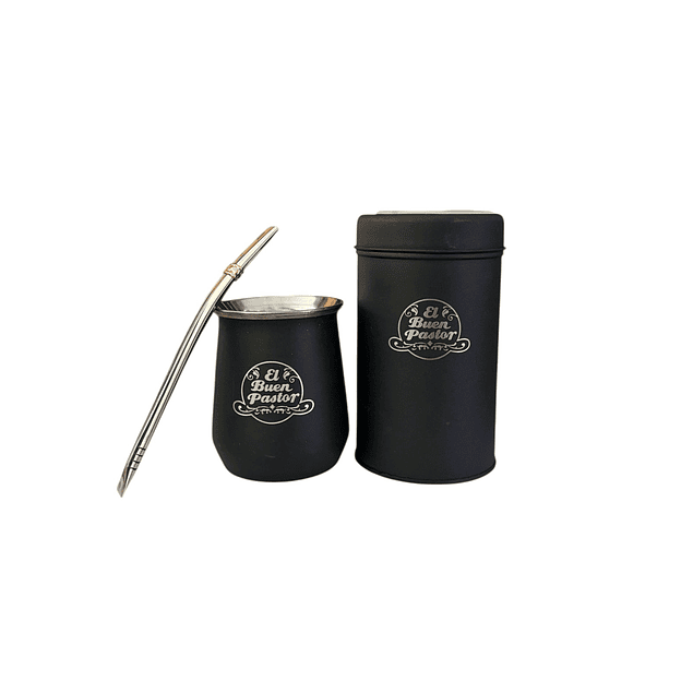 Set Matero Negro Acero Inoxidable El Buen Pastor