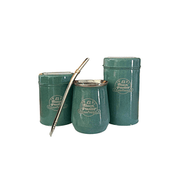 Set Matero Verde Agua Acero Inoxidable El Buen Pastor