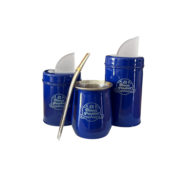 Set Matero Azul Acero Inoxidable El Buen Pastor