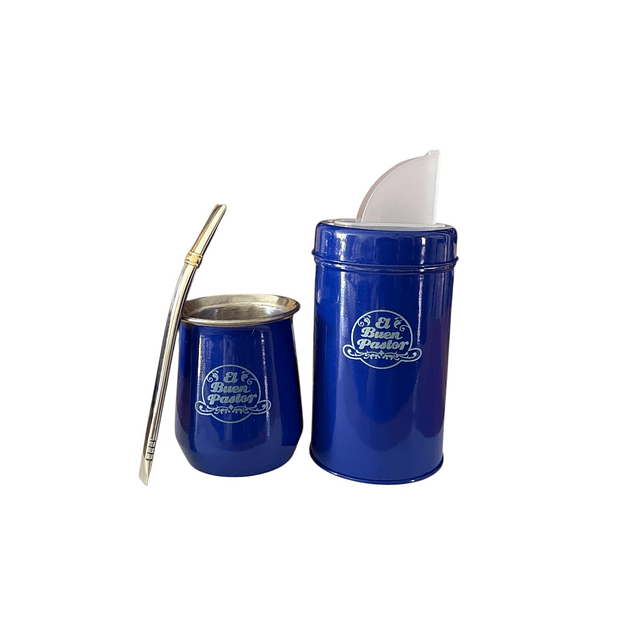 Set Matero Azul Acero Inoxidable El Buen Pastor