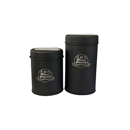 Set Yerbera mas Azucarera Color Negra El Buen Pastor