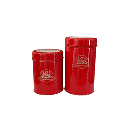 Set Yerbera mas Azucarera Color Rojo El Buen Pastor