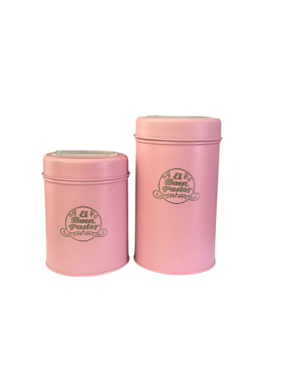 Set Yerbera mas Azucarera Color Rosa El Buen Pastor