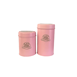 Set Yerbera mas Azucarera Color Rosa El Buen Pastor