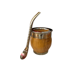 Mate Imperial Madera con Base mas Bombilla de Alpaca