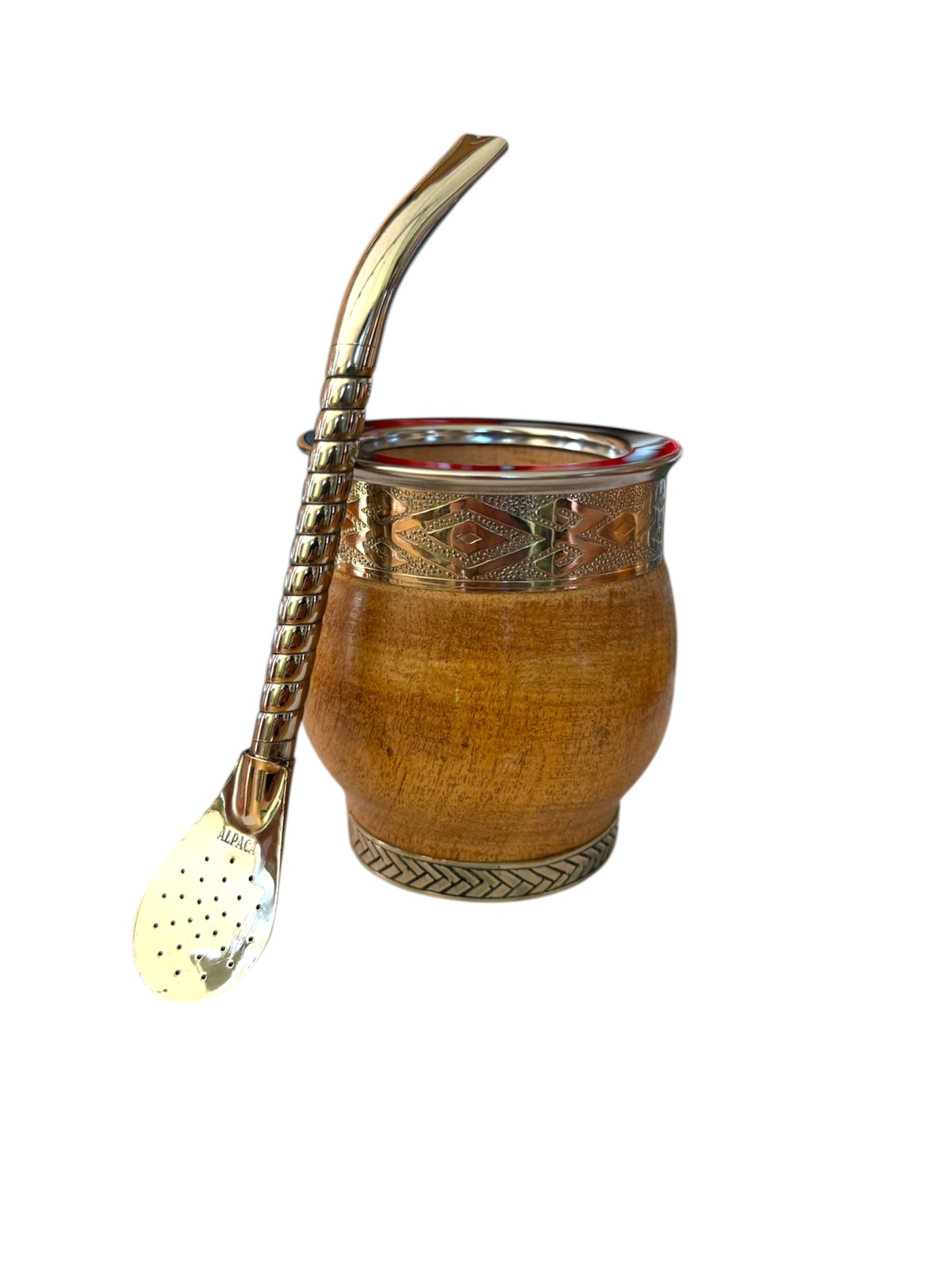 Mate Imperial Madera con Base mas Bombilla de Alpaca